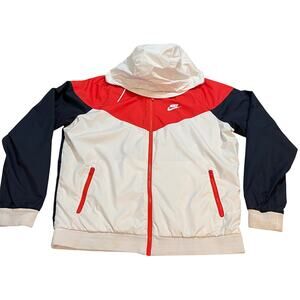 Nike Men's Sportswear Windrunner Hooded Jacket sz Large Red White & Blue 2016